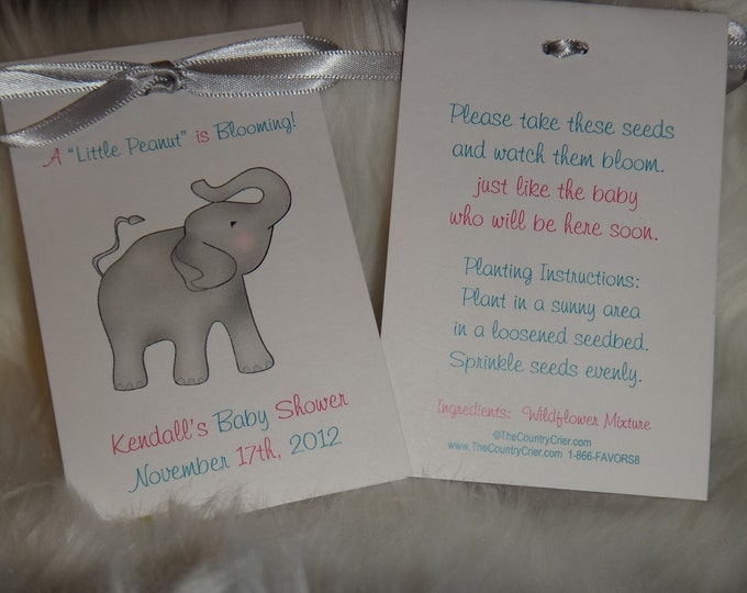Elephant Seed Packets for a Baby Shower or 1st Birthday Party Flower Seeds Party Favors SALE CIJ Christmas in July