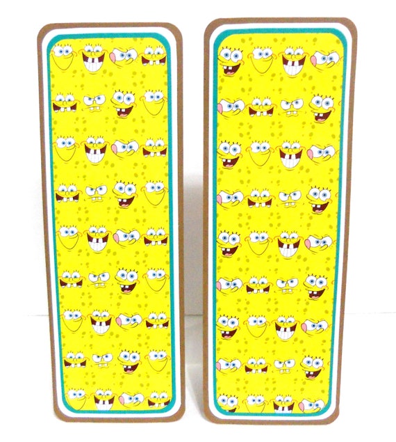 Items similar to CLEARANCE-Paper Bookmarks: Spongebob Set of 2- approx ...