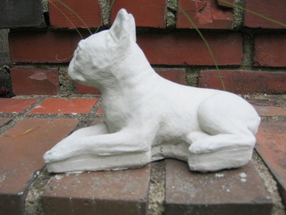 cement boston terrier statue