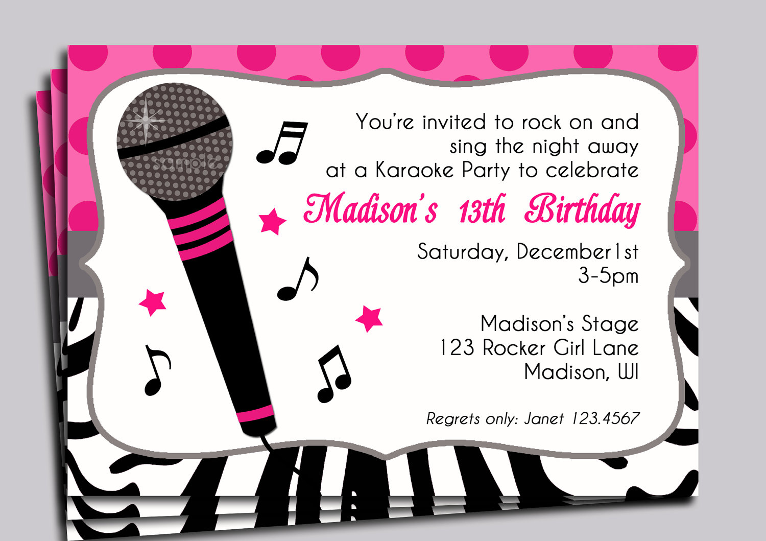 Free Printable Karaoke Party Invitations 3