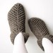 Crocheted Woolen Slippers / Socks - 100% Natural Organic Wool - Winter Home Comfort