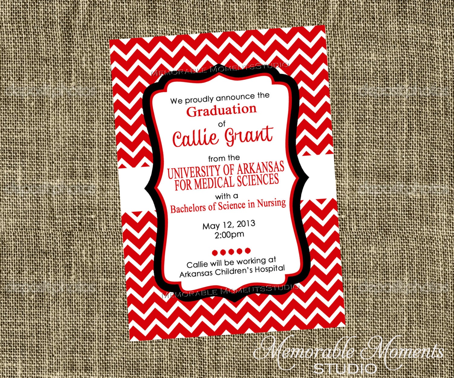 Red Black And White Invitations 9