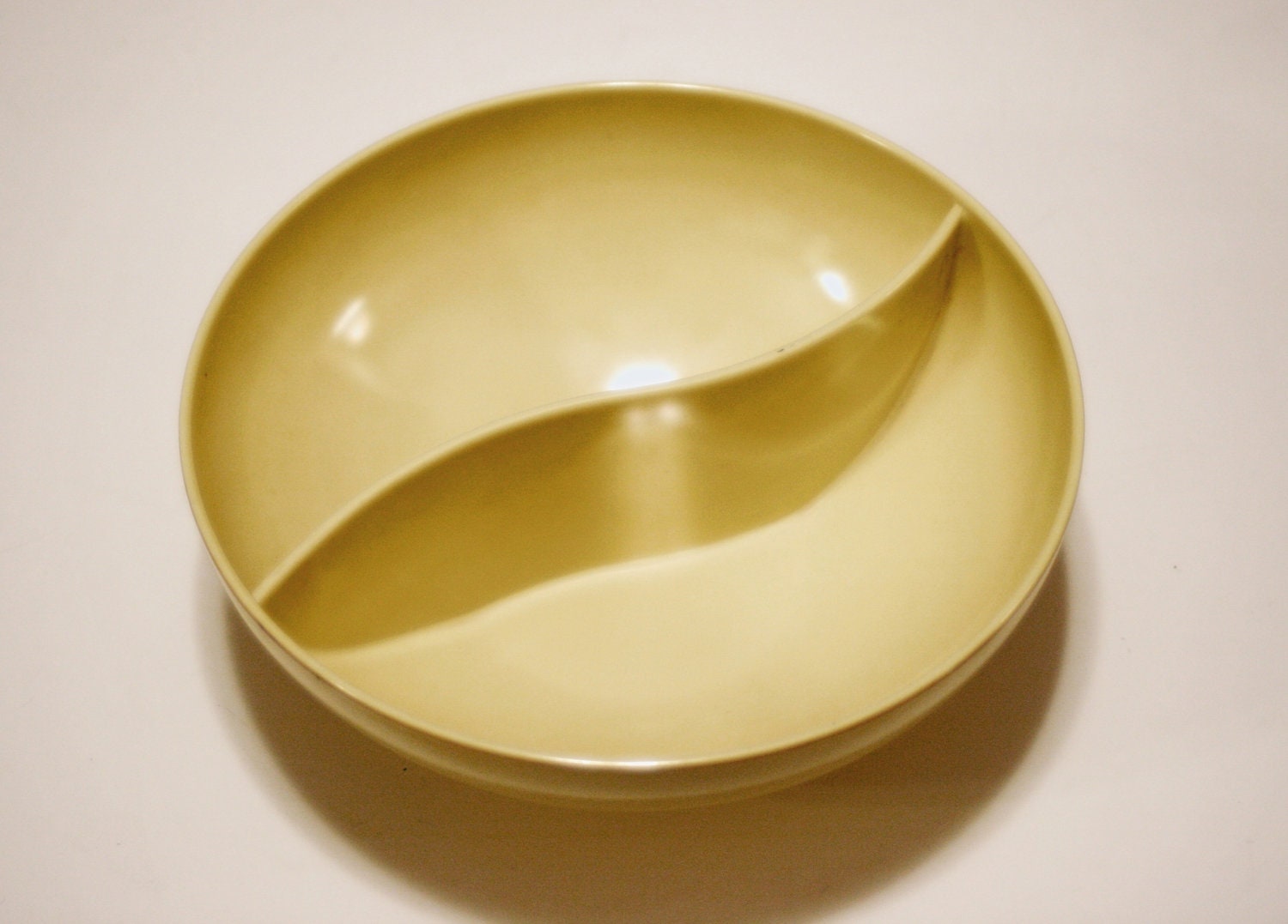 Vintage Yellow Melmac Divided Serving Bowl by VintageSpiritnSoul