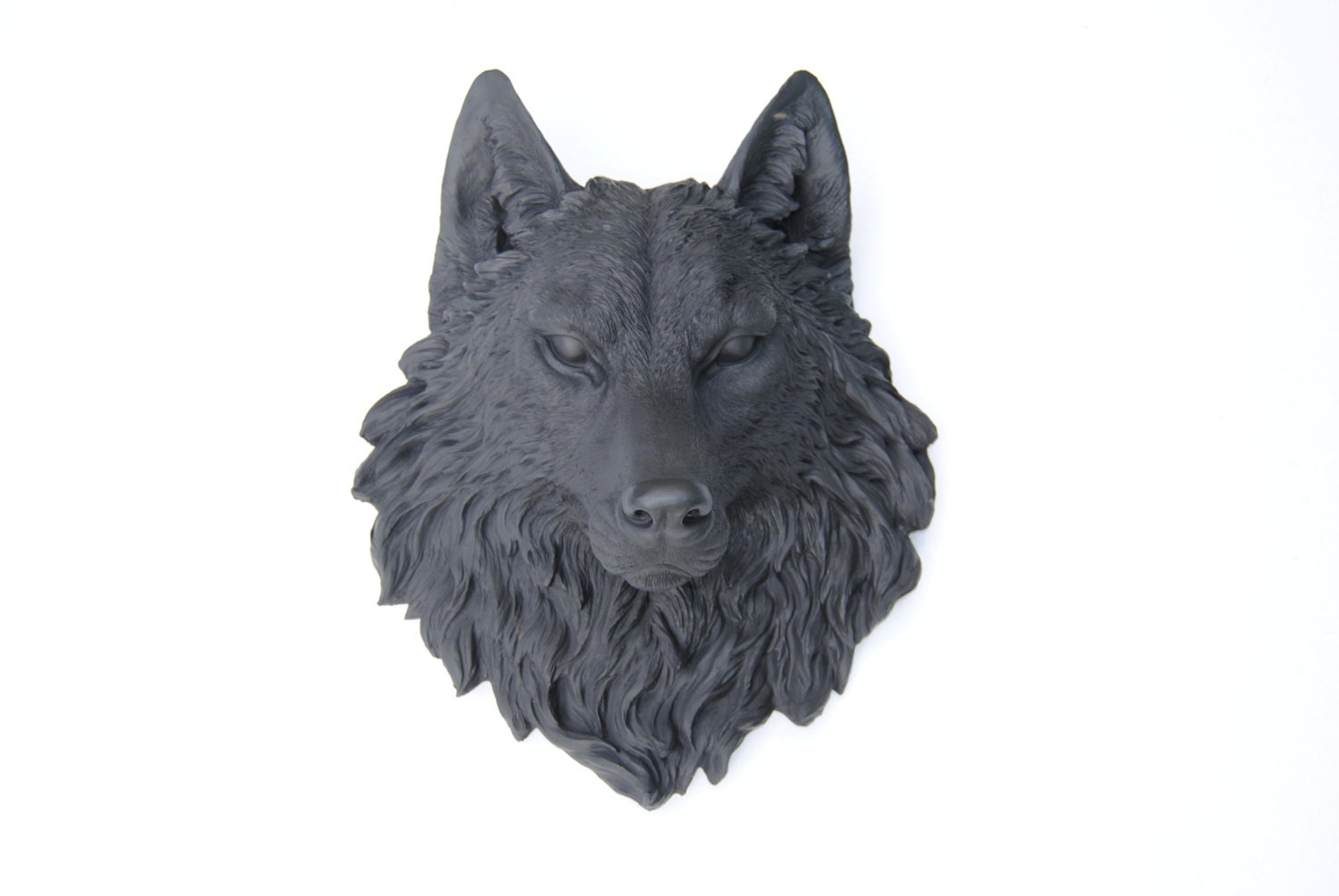 Wolf Head Wall Mount Black Wolf Head Wall Mount Faux