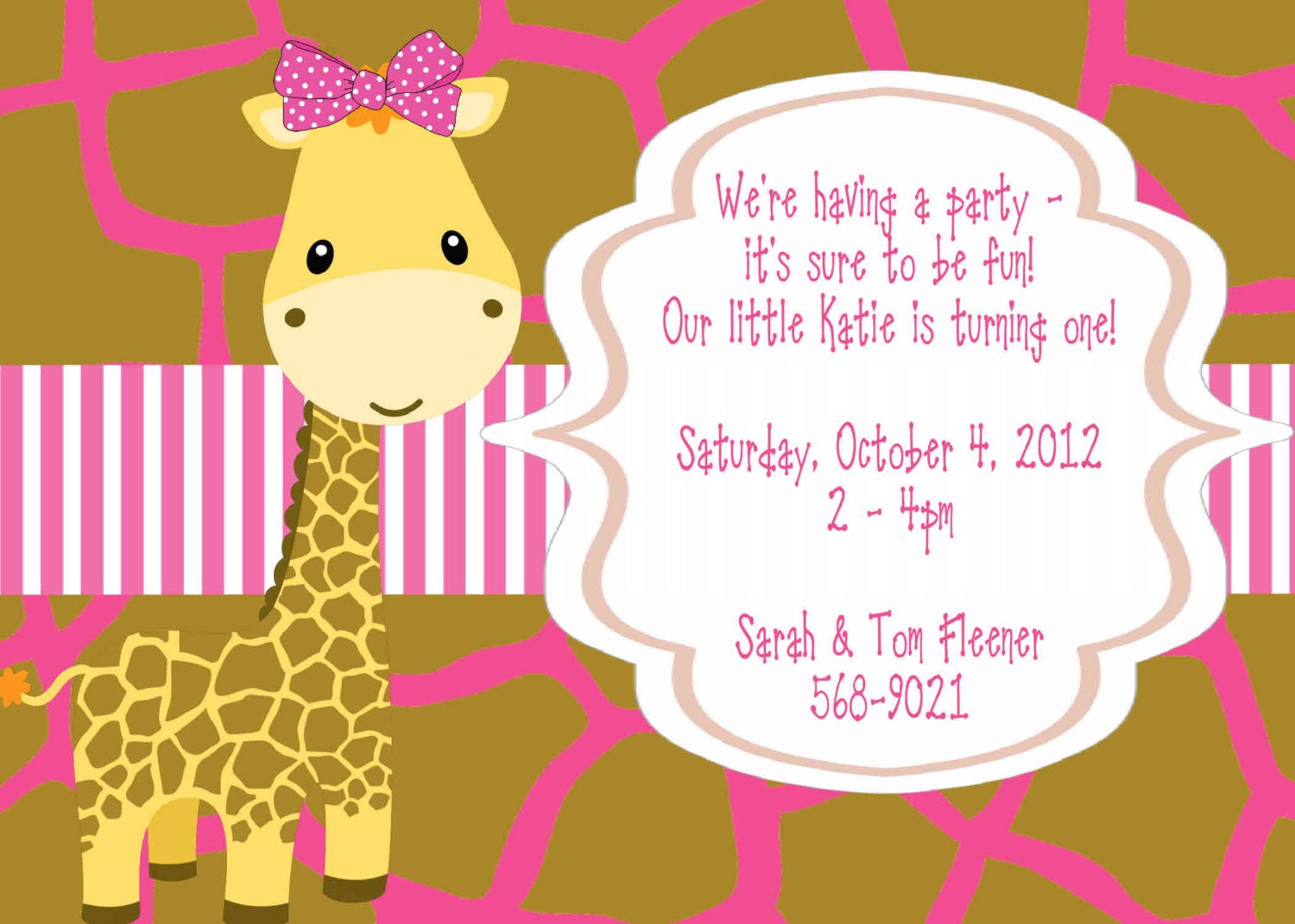 Giraffe Party Invitations 2