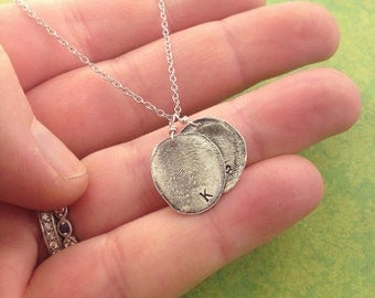 Fingerprints, two children's fingerprints, special gift for mom, fingerprint jewelry, thumbprint