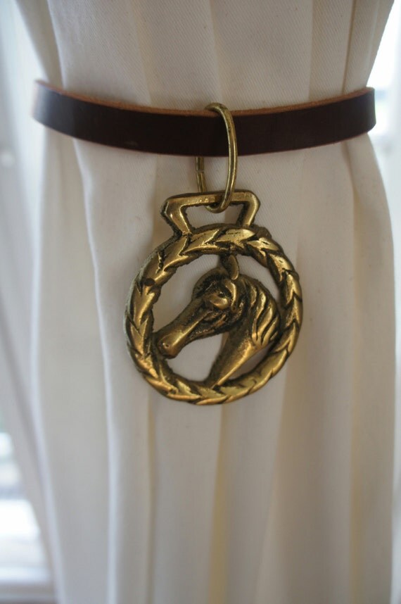 Items similar to Equestrian Curtain Tie Back Holdback Vintage English