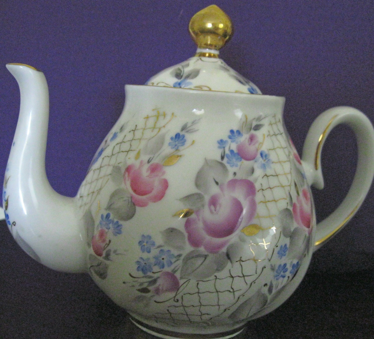 Large Russian Porcelain TEAPot / Coffee Pot Handcratted in