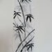 Black and White Silk Scarf hand painted sumi style bamboo