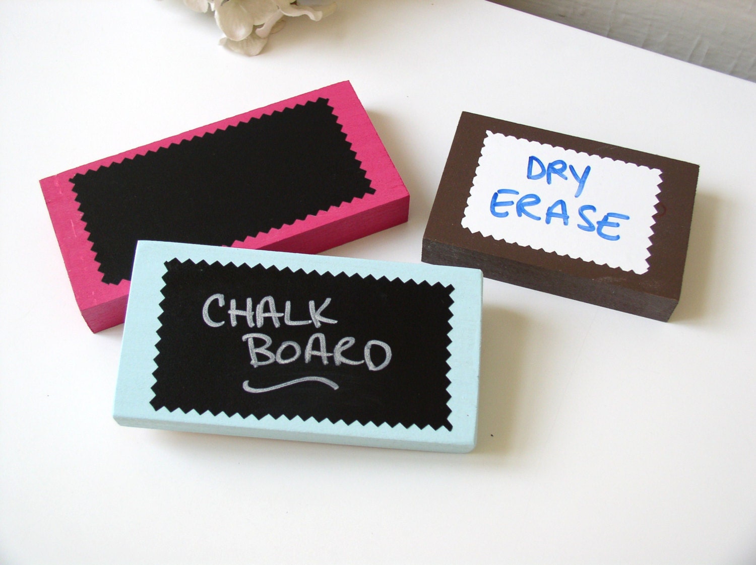 Mini Chalkboard or Dry Erase Block Solid Wood YOU CHOOSE