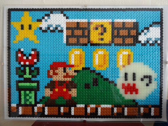 Super stylish Mario platform pixel art work glass by kendaljames