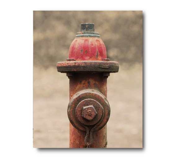 Red Antique Fire Hydrant Photo old fire hydrant rustic