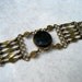 Vintage Ethnic Bracelet Black Stone Brass Spiral Hippie Boho
