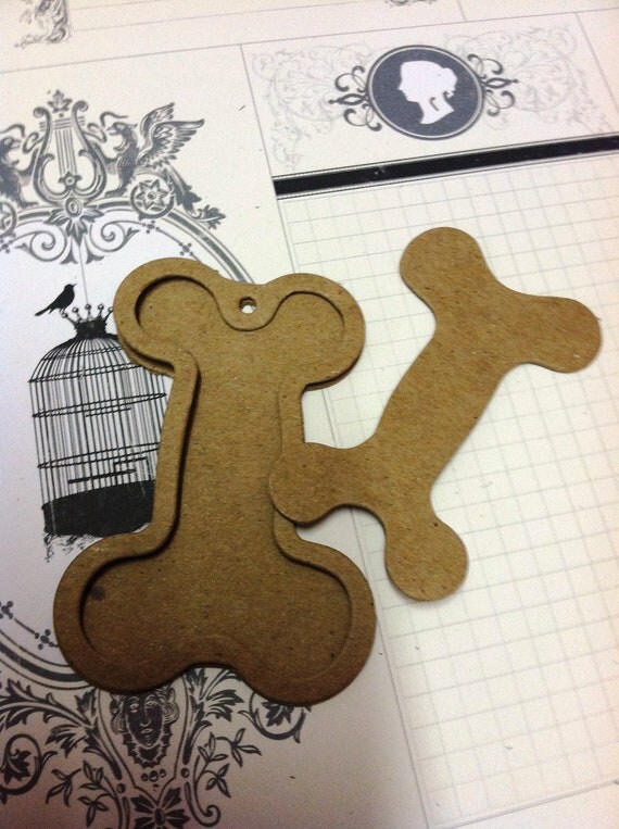 Items similar to Vintage Dog Bone Tag Die Cut on Etsy