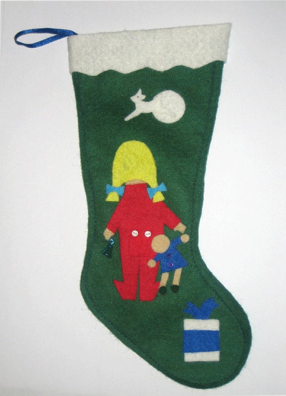 Christmas Stocking with Little Girl