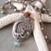Long mermaid crochet necklace 'Cousteau' artisan pewter reversible pendant, leather, silver, sea, ocean, nautical boho surfer beach chic