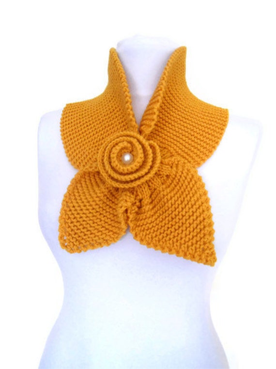 خردل زرد، neckwarmer، شال، روسری، بافندگی، لوازم جانبی تعطیلات، کریسمس، هالووین، هدیه