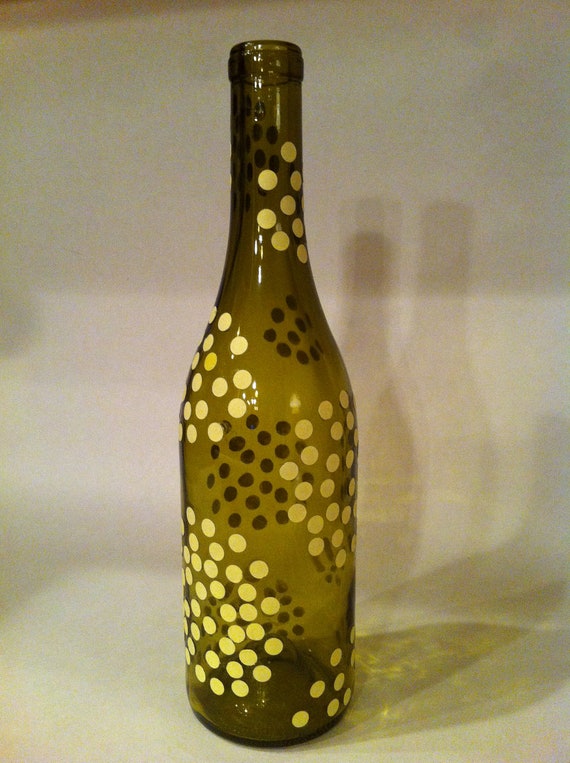 Yellow Polka Dot Bottle Vase