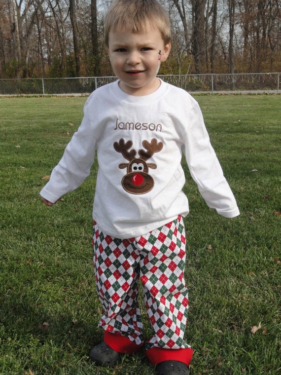 Items similar to Boys Personalized christmas outfit on Etsy