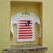Kiddies Long Shelved T-shirt - Orange stripes with blue dots print