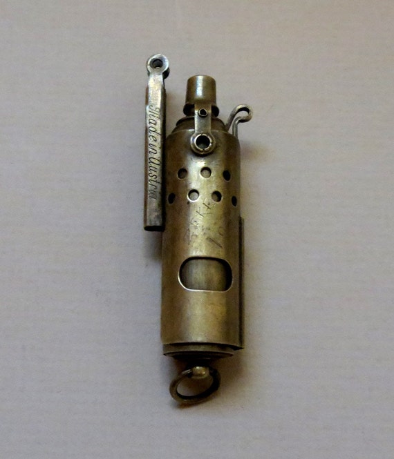 Antique Trench Lighter Brass Neverfail Model Made in Austria