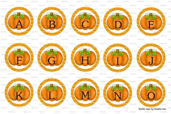 Complete Alphabet Pumpkin Letters Images Digital Download for