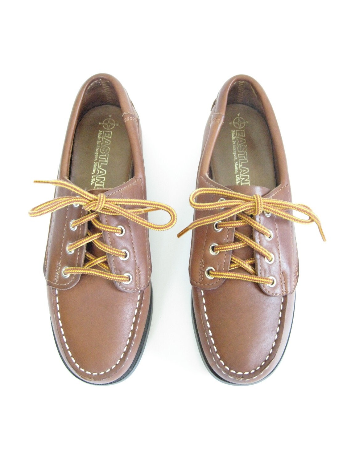 Eastland Brown Leather Lace-Up Loafers. Size 7. Preppy Classic