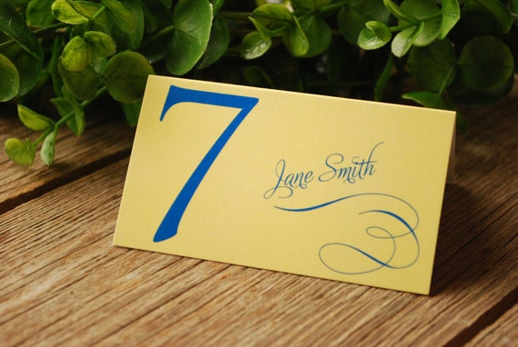 Place Card Yellow and Blue