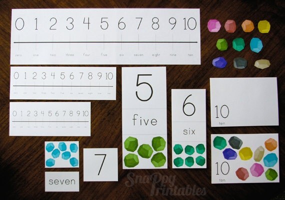 Gem Number Card Set