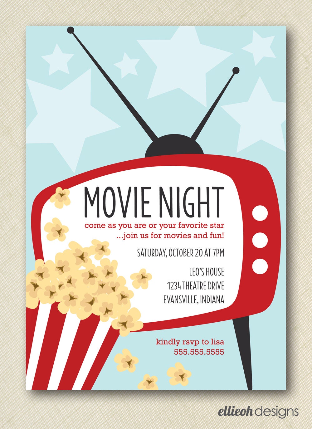 Printable Movie Night Invitations 1