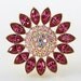 Vintage GIVENCHY brooch Fuchsia pink crystal Daisy Flower
