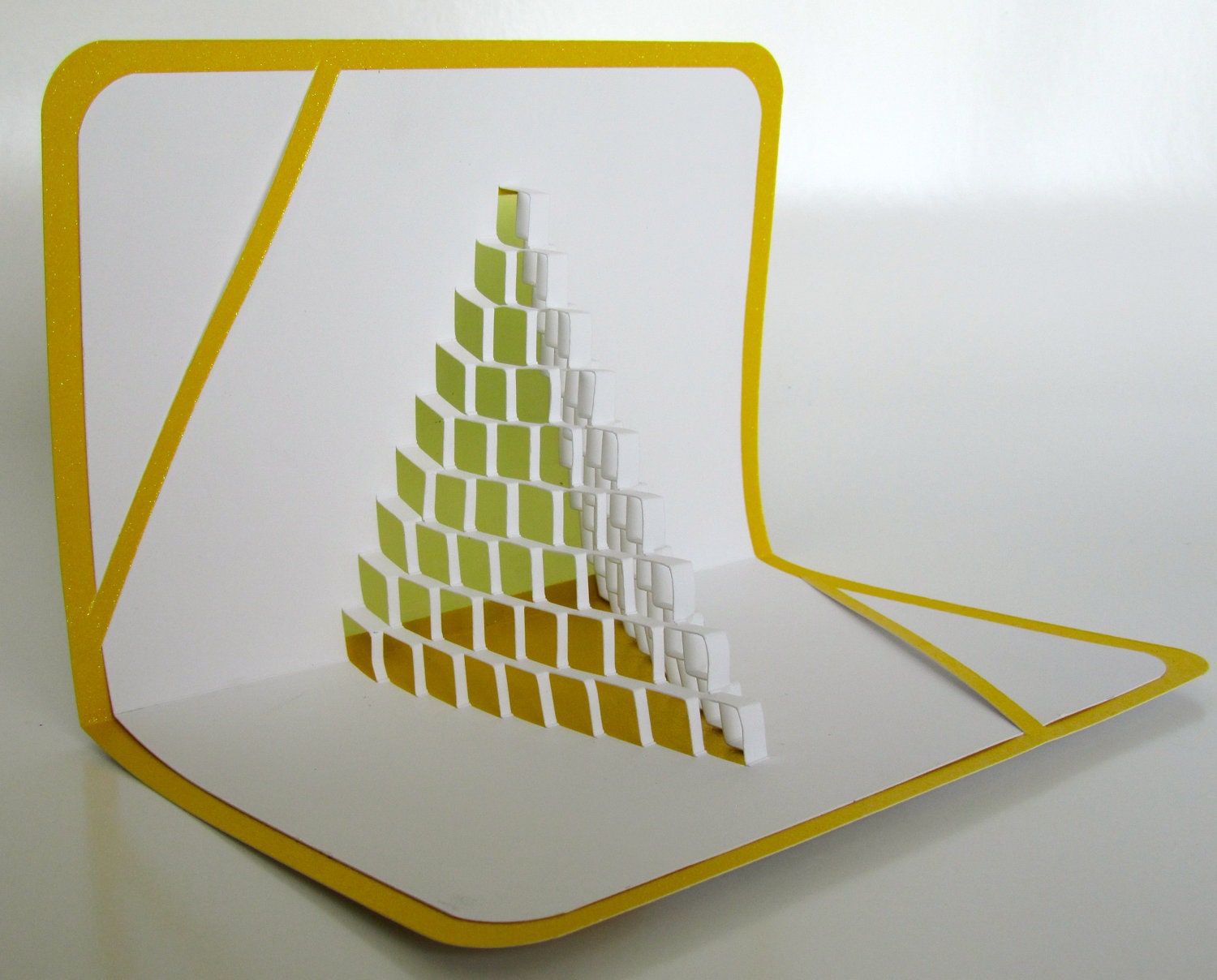 3D Pop Up CARD of STAIRS 2 LOVE Geometric Intricate Cuts of