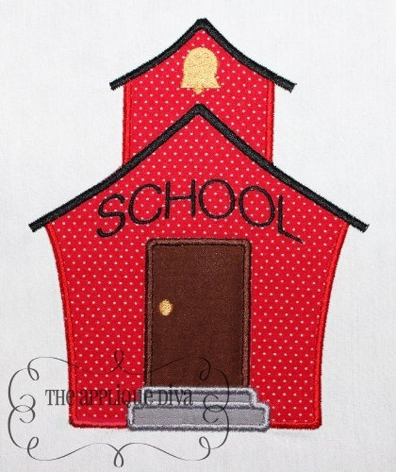 House Embroidery Pattern | back to school school house embroidery design machine applique House Embroidery Pattern | back to school school house embroidery design machine applique
