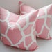 Pink & White Giraffe Nursery Baby Girl Pillow Covers Throw Pillows Decorative 18x18
