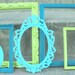 Reserved for Loreleigh Blues and Lime Picture Frame Set Ornate