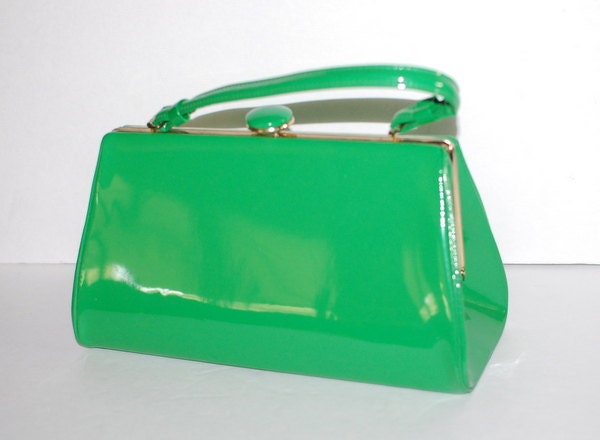 green patent bag