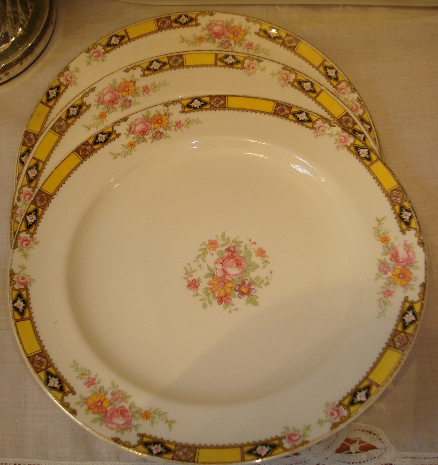 Edwin M. Knowles china plates-three bread plates-lunch