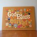 Retro Embroidery Wall Art "God Bless Our Pad"