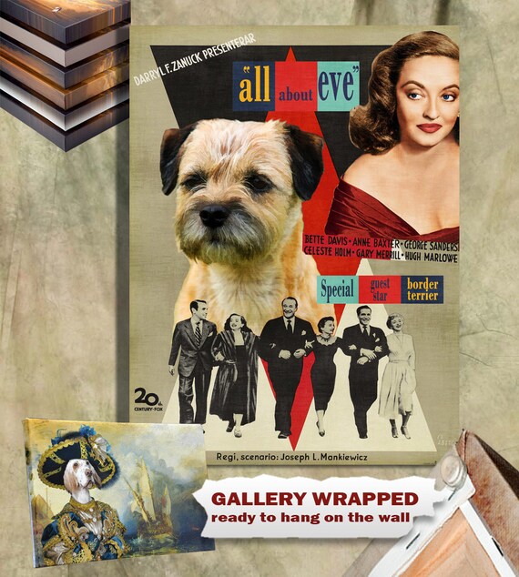 Border Terrier Vintage Movie Style Poster Canvas Print - All About Eve ...