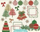 Digital Christmas Clipart, Scrapbooking, Glitter Clip Art for the Holidays Il_170x135