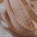 Ribbon Cream with Pink Dashes Grosgrain 5/8" width 3 yards