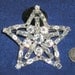 Vintage Rhinestone Star Brooch With Baguettes Rhodium Plated 1940's Jewelry 2284