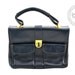 Leather Handbag Ladylike Accordion Navy