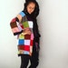 Free SHIPPING Rainbow Patchwork cardigan sweater coat hoodie costumes evaluation yarns jacket.