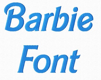 Barbie Style Machine Embroidery Font Monogram Alphabet - 3 Sizes