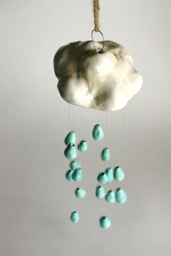 Cloud & Raindrops Ceramic Mobile