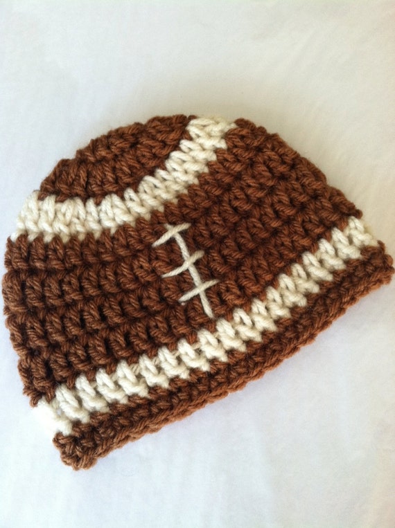 Crochet Baby Hat, Football Baby Hat, Newborn Hat, Newborn Baby Hat, Fall Football Infant Hat, Chocolate Hat, Baby Boy Hat