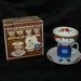 Vintage Stacking Childrens Dish Set BOY Face Bowl Overall Mug Feet Plate 3 Piece Breakfast Child in Box Japan