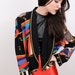 1980s Vintage Short Coat Blazer // Versace Style Print / Anchors&Gold Chains Nautical Sailor Glam // Size Small or Medium