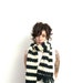 irish winter. vintage 70s virgin wool chunky knit striped scarf. warm & cozy